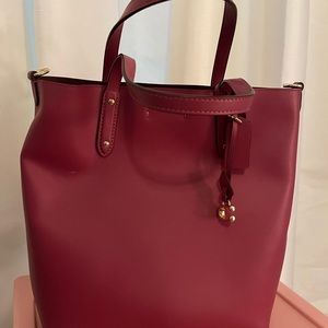 Coach mini burgundy tote